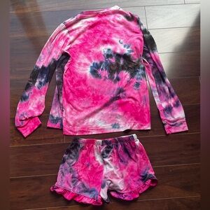 EUC - Pixie Lane - Pink & Navy Shorts & Long Sleeve Top Outfit - Girls Size 14
